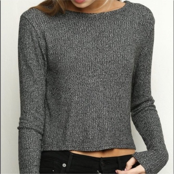 NWOT American Eagle Heather Grey Crewneck Long Sleeve Sweater Top Size Medium - Picture 1 of 6